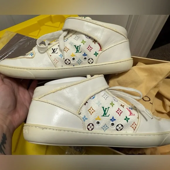 Louis Vuitton Murakami Multi-Color Monogram Leather Shoes - size 5.5W (4M) - Picture 5 of 8